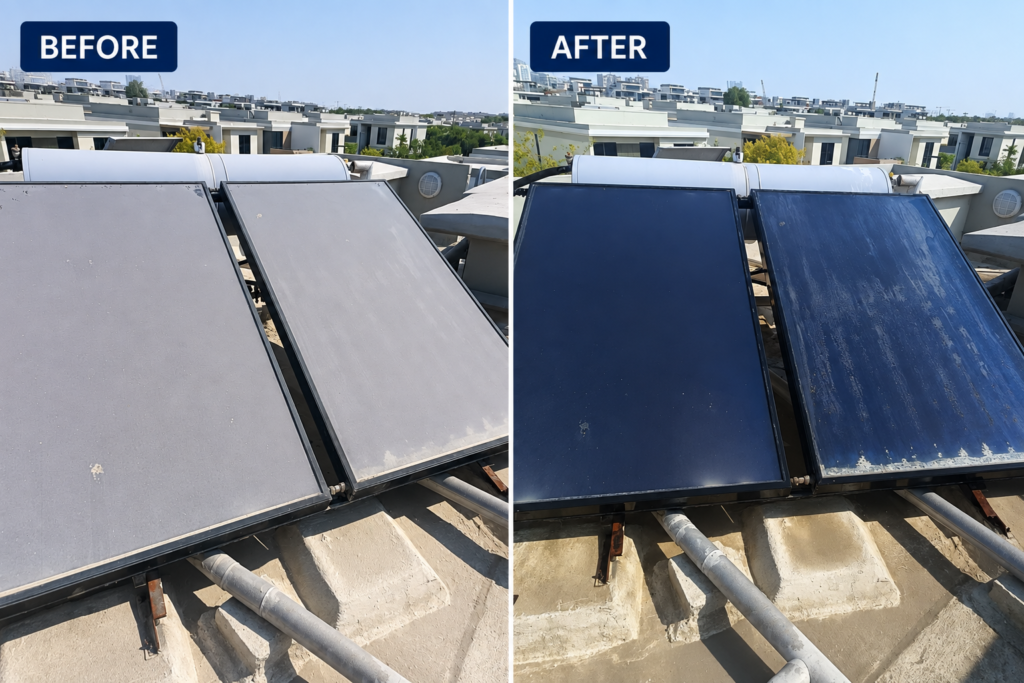 Solar Panel Cleaning Before & After: A Real Transformation by Al Rukam